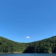 a cloud above an island
