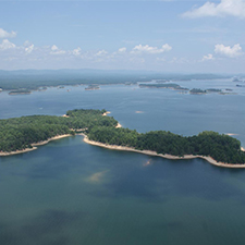 aerial shot of lake ouachita