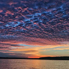 sunset with cotton candy clouds